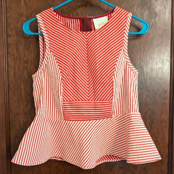Like New! Anthropologie Maeve Cantua Peplum Top - Picture 1 of 12